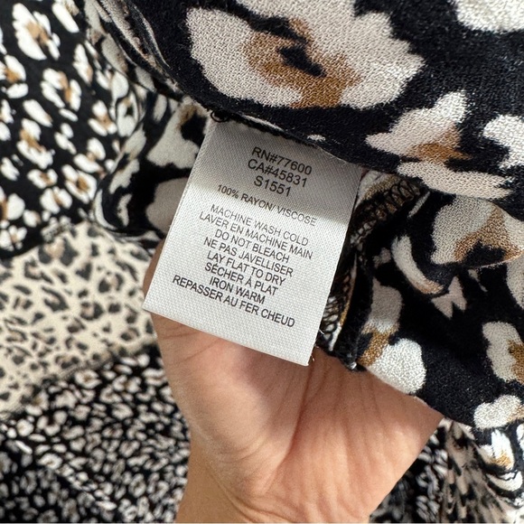 Saltwater Luxe Black & White Animal Print Boho Kimono Cardigan Medium - Picture 8 of 13